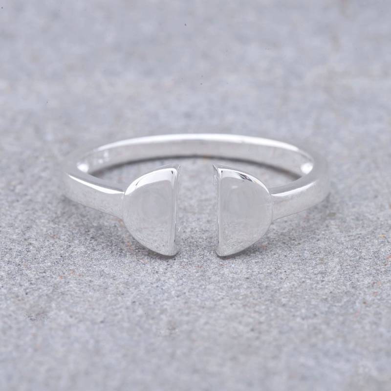 Doppel Halbkreis Offen Silber Ring Doppel Halbkreis Offen Silber Ring von TwoDotsJewellery