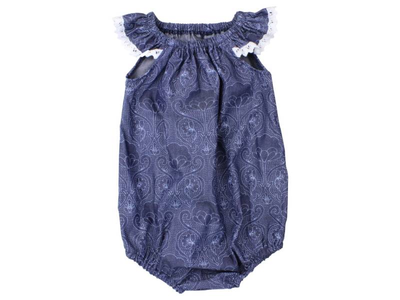 Babyspielanzug Kleinkind Strampler Chambray Leichtgewicht Denim Babyromper Flatterärmel Moderne von TwoDreamsShop