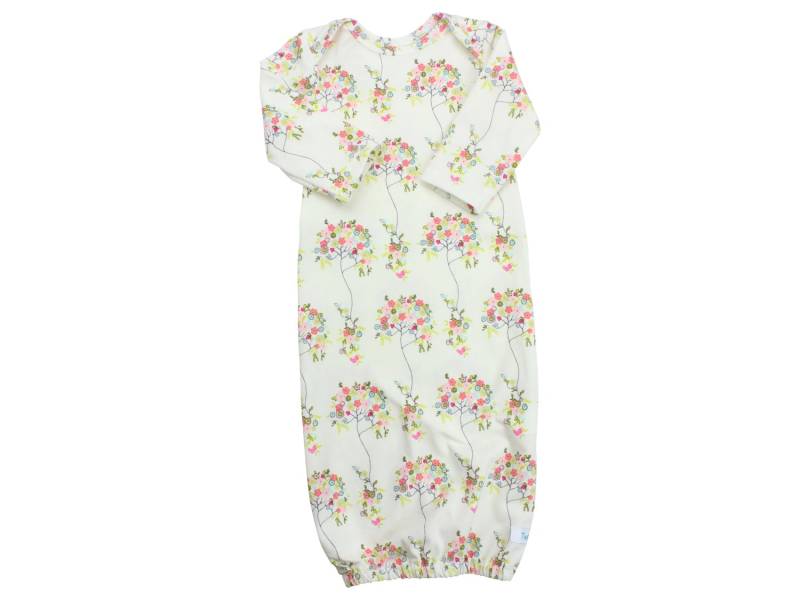 Blumen Mädchen Neugeborenen Baby Kleid Creme Säugling Nach Hause Gehen Top Knot Hut Stirnband Outfit von TwoDreamsShop