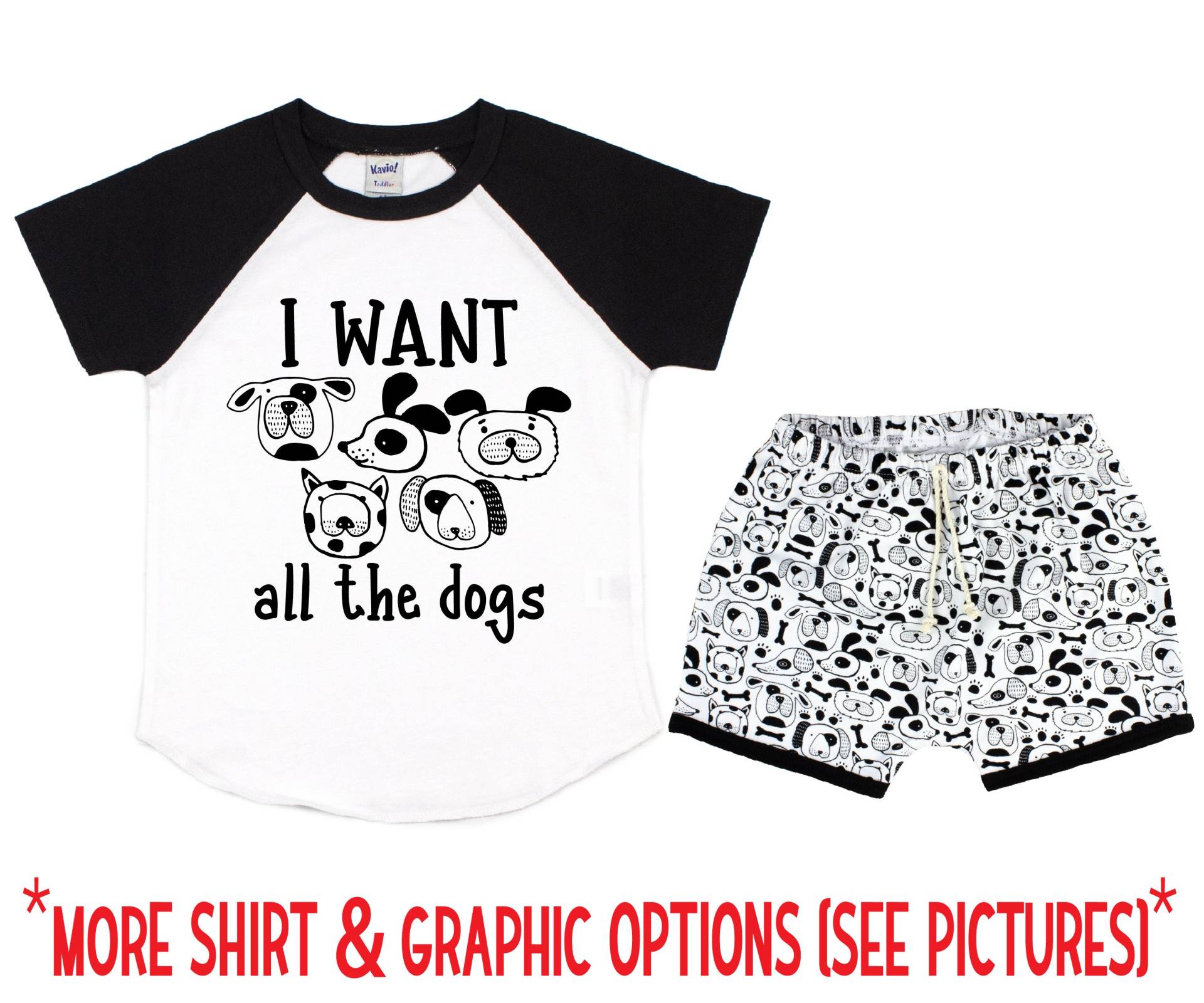 Junge Welpe Hund Raglan-Shirt, Die Ich Will Alle Hunde Outfit Baby Kleinkind Geburtstag Party Pfotenabdruck Shirt Schwarz Unisex T-Shirt von TwoDreamsShop