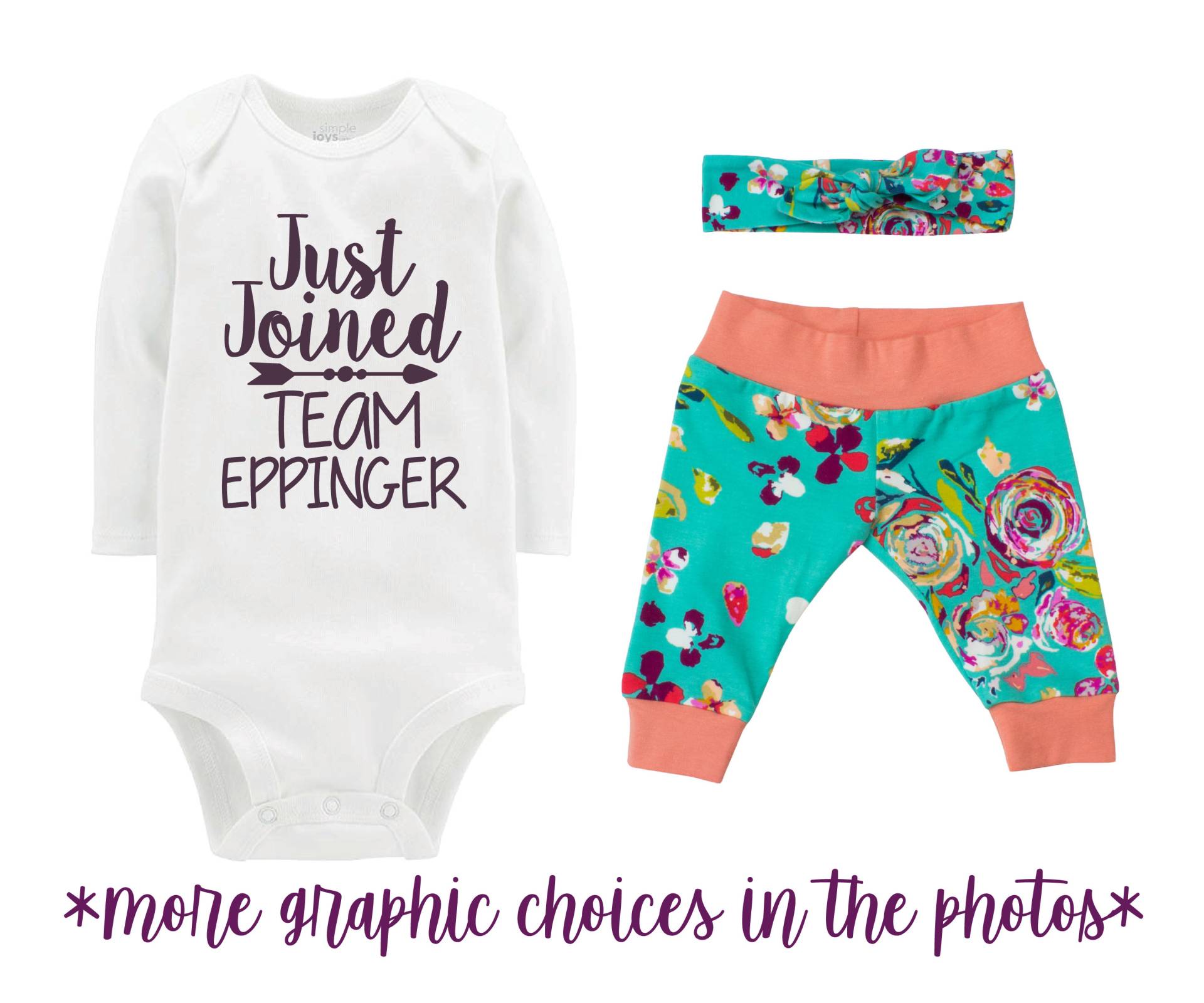 Mädchen Nach Hause Outfit Nur Beitreten Team Neugeborene Set Herbst Aquarell Blumen Yoga Leggings Stirnband Pfeil Teal Geschenk von TwoDreamsShop