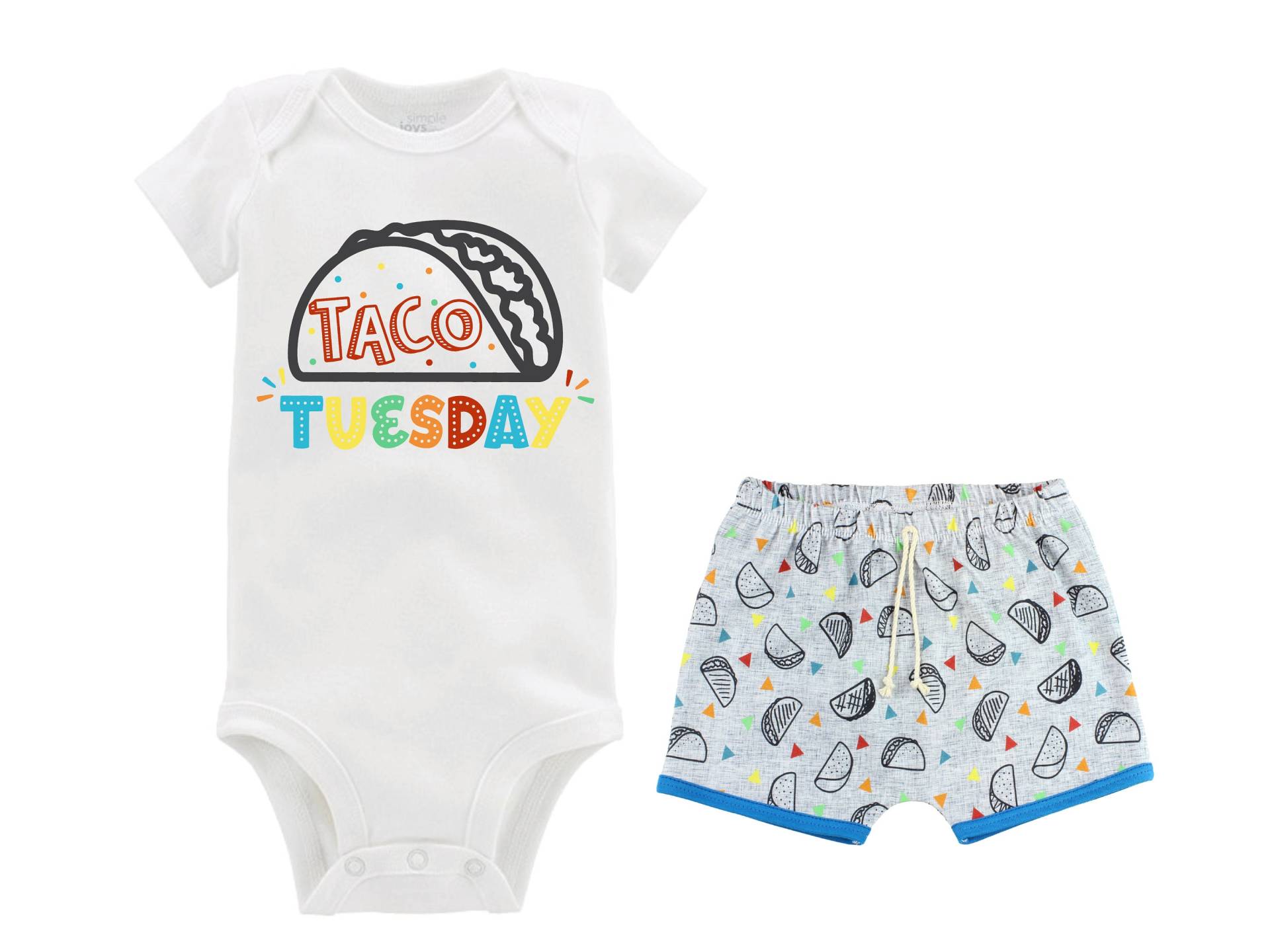 Taco Dienstag Jungen Outfit Baby Body Mama Liebt Mich Fiesta Nachos Bodysuit Shorts Shirt Junge Party Unisex Handgemachte Kleidung von TwoDreamsShop