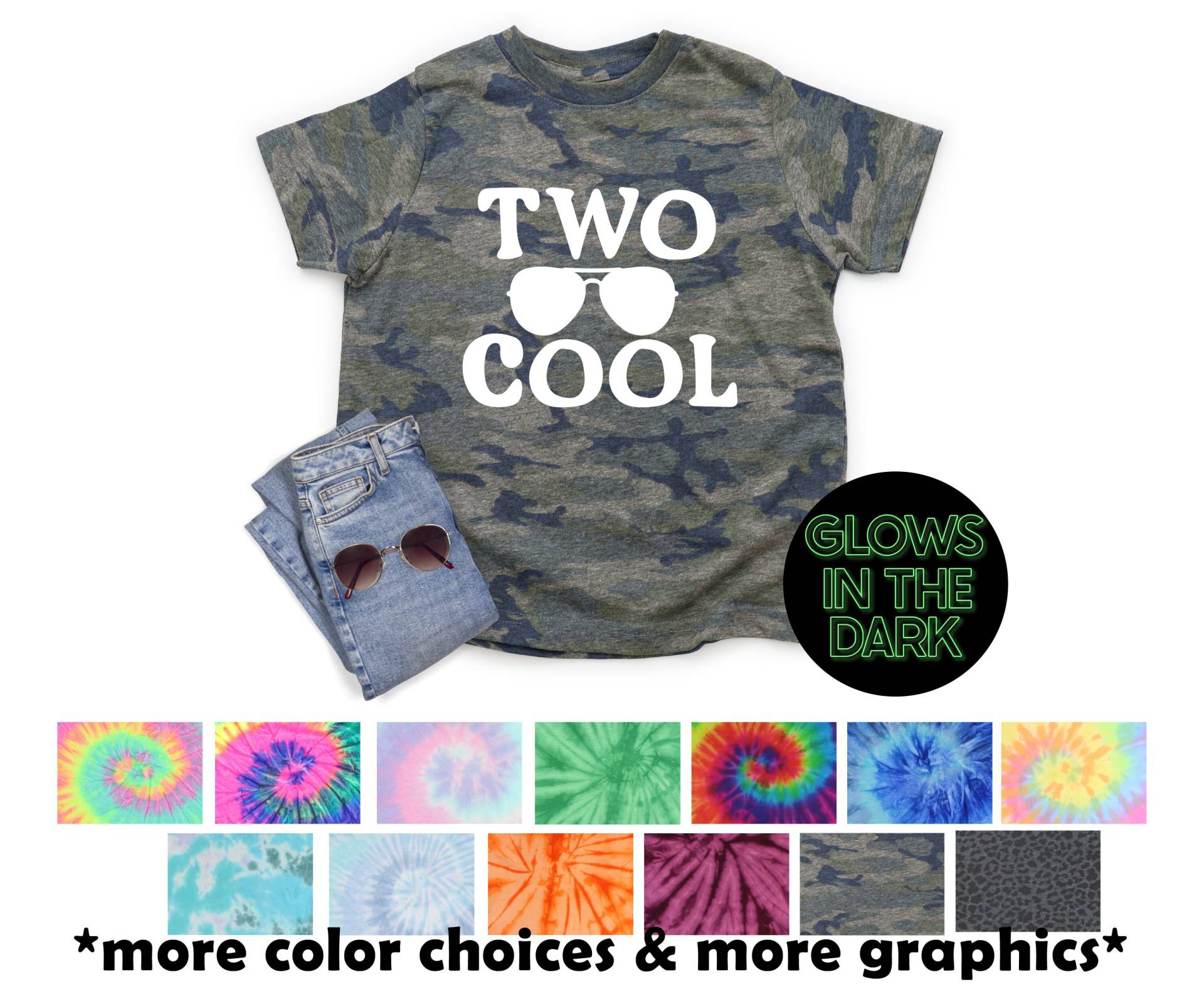 Zwei Coole Sonnenbrillen Jungen Camo Shirt Geburtstagsfeier Einfarbig Weiß Vinyl Geburtstag Party 2 Jahre Alt Kleinkind Camouflage von TwoDreamsShop