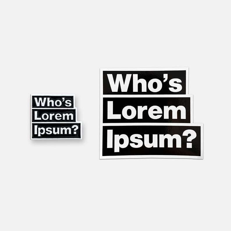 Lorem Ipsum Geschenk Set - Emaille Pin & Sticker von TwoGirlsCoDesign