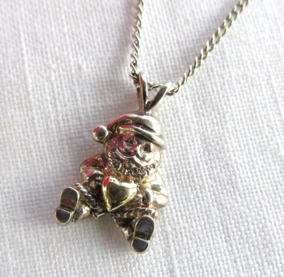 Anhänger - Weihnachtsmann in Sterling Silber An Kette Vintage von TwoGoodEggs