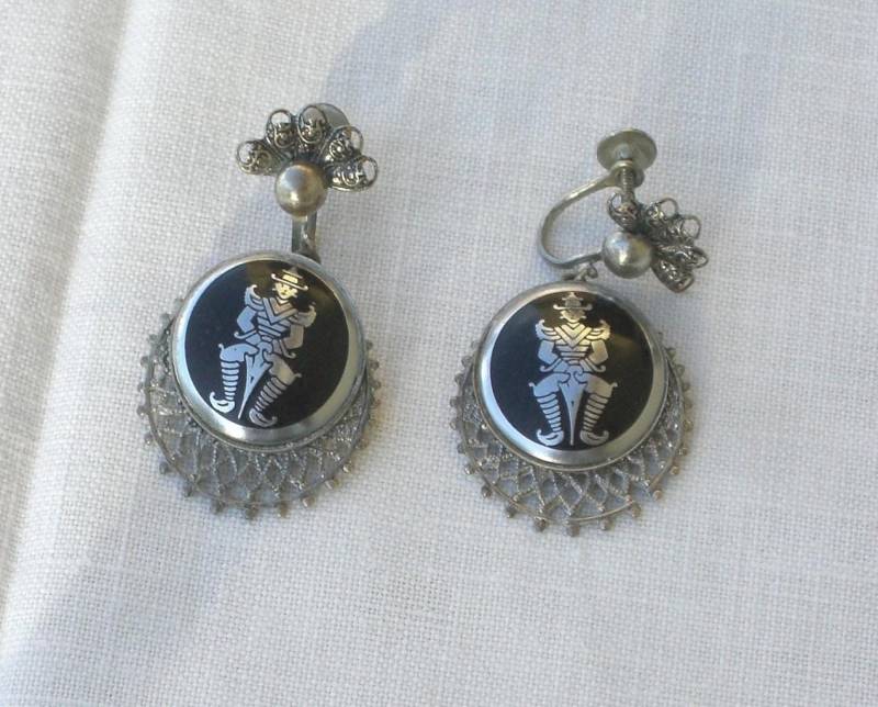 Ohrringe - Siam Niello Style Mit Schraubverschlüssen Vintage Ohrringe - Siam Niello Style Mit Schraubverschlüssen Vintage von TwoGoodEggs
