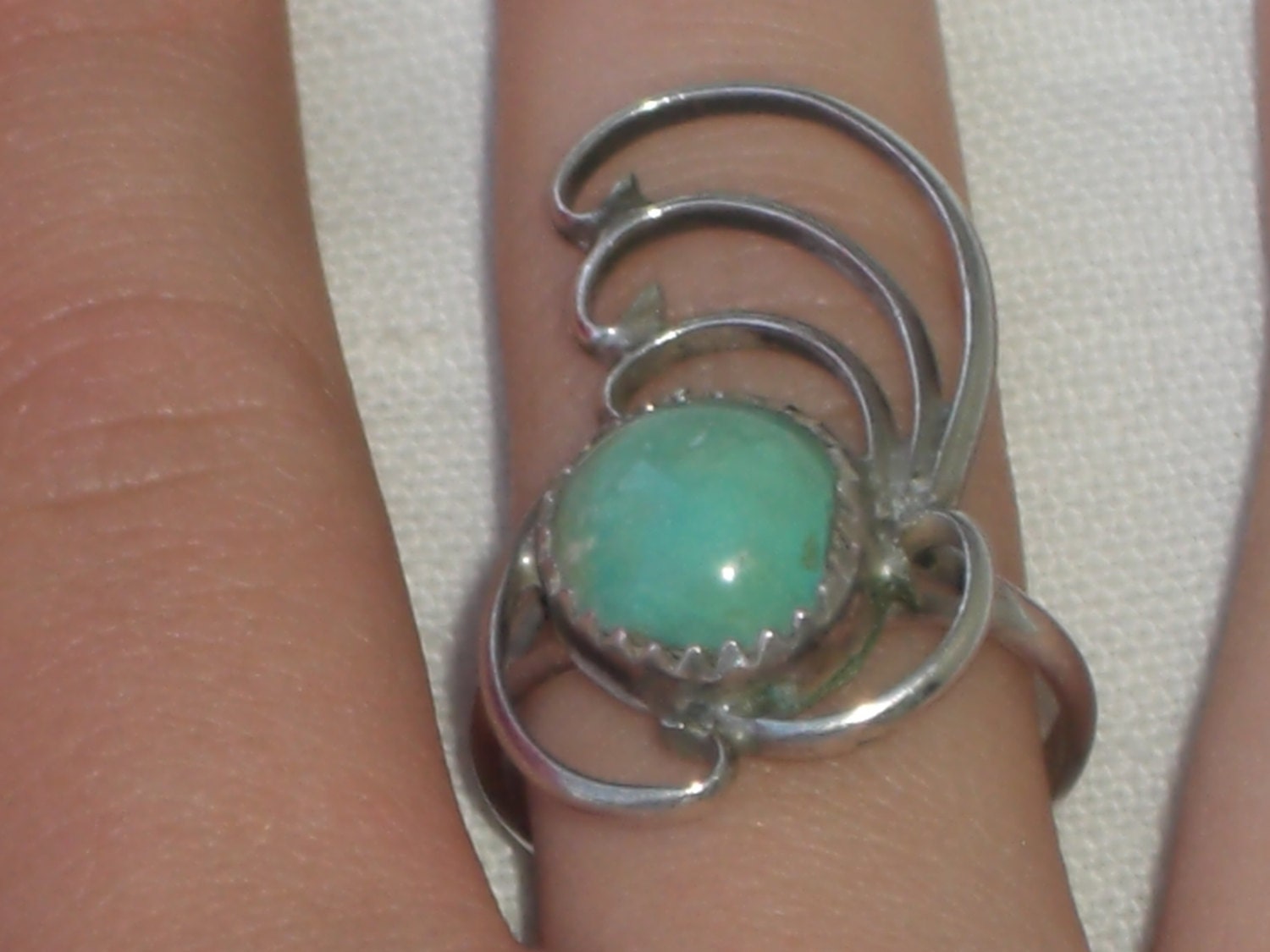 Ring - Grüner Türkis in Sterling Silber Vintage Versandkostenfrei Ring - Grüner Türkis in Sterling Silber Vintage Versandkostenfrei von TwoGoodEggs