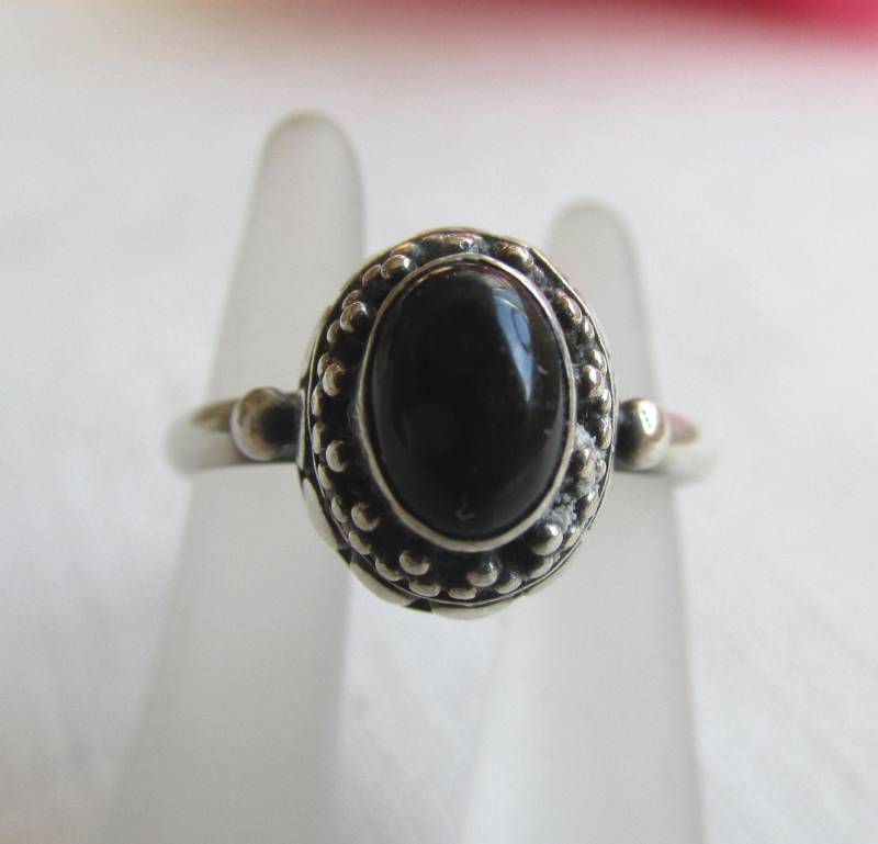 Ring - Sterling Silber Onyx Vintage von TwoGoodEggs