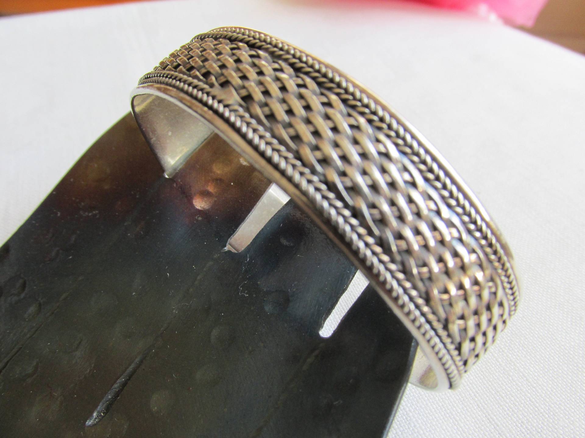 Vintage Gewebte Sterling Silber Manschette Armband Vintage Gewebte Sterling Silber Manschette Armband von TwoGoodEggs