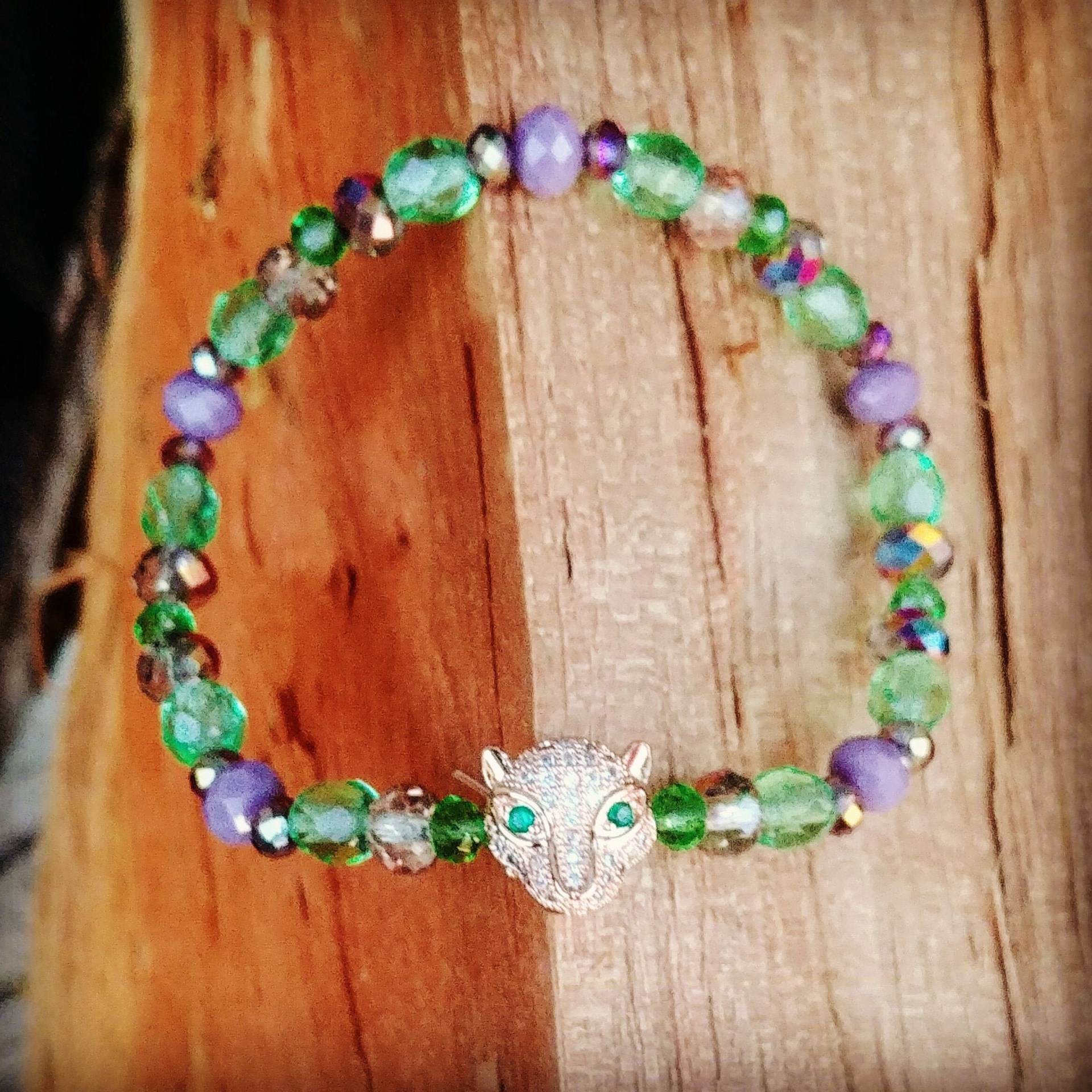 Panther Armband/Grün Schmuck Wild Cat Katze Lila 18. Geburtstagsgeschenk Haunted Panther Armband/Grün Schmuck Wild Cat Katze Lila 18. Geburtstagsgeschenk Haunted von TwoSiameseAndShanah
