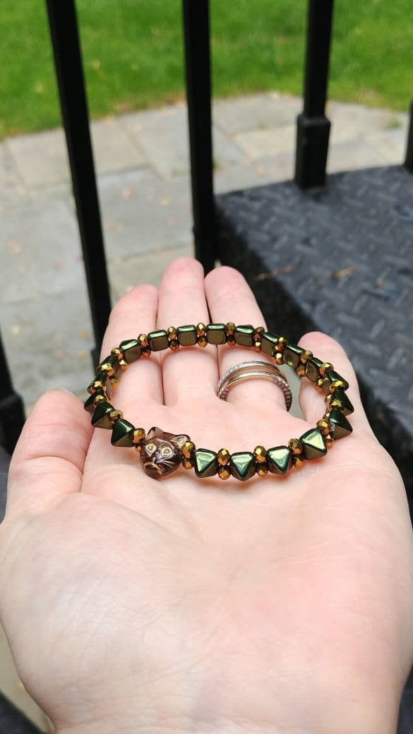 Schwarze Katze Armband/Spike Black Panther Mode Dunkel Grün Schmuck Fashion-Statement Verlaufenden Stil Unisex Kaufen Schwarze Katze Armband/Spike Black Panther Mode Dunkel Grün Schmuck Fashion-Statement Verlaufenden Stil Unisex Kaufen von TwoSiameseAndShanah