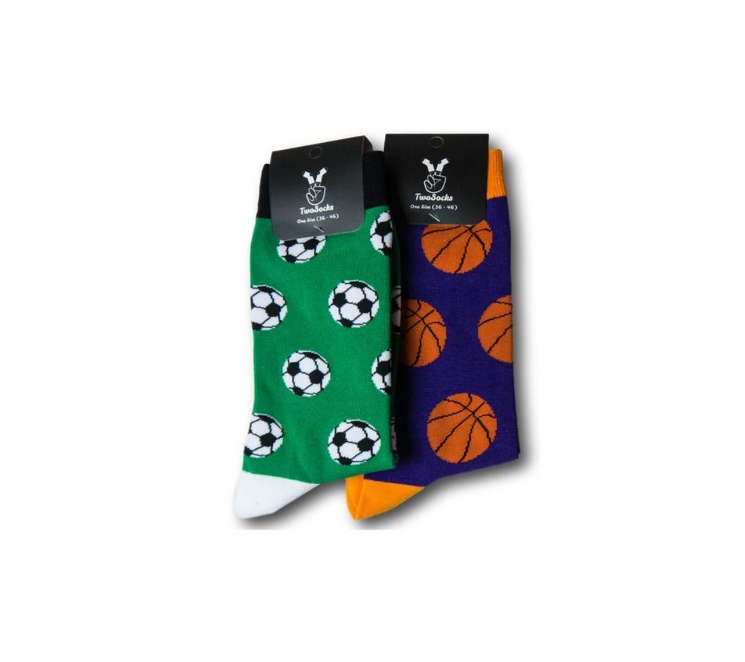 TwoSocks Freizeitsocken Basketball und Fußball Socken Herren & Damen 2 Paar, Einheitsgröße (2 Paar) 2er-Pack von TwoSocks