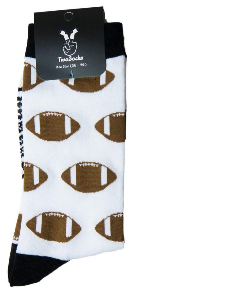 TwoSocks Freizeitsocken Football Socken lustige Socken Herren & Damen, Einheitsgröße von TwoSocks