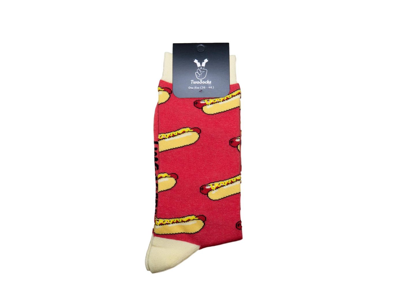 TwoSocks Freizeitsocken HotDog Socken lustige Socken Herren & Damen, Einheitsgröße von TwoSocks