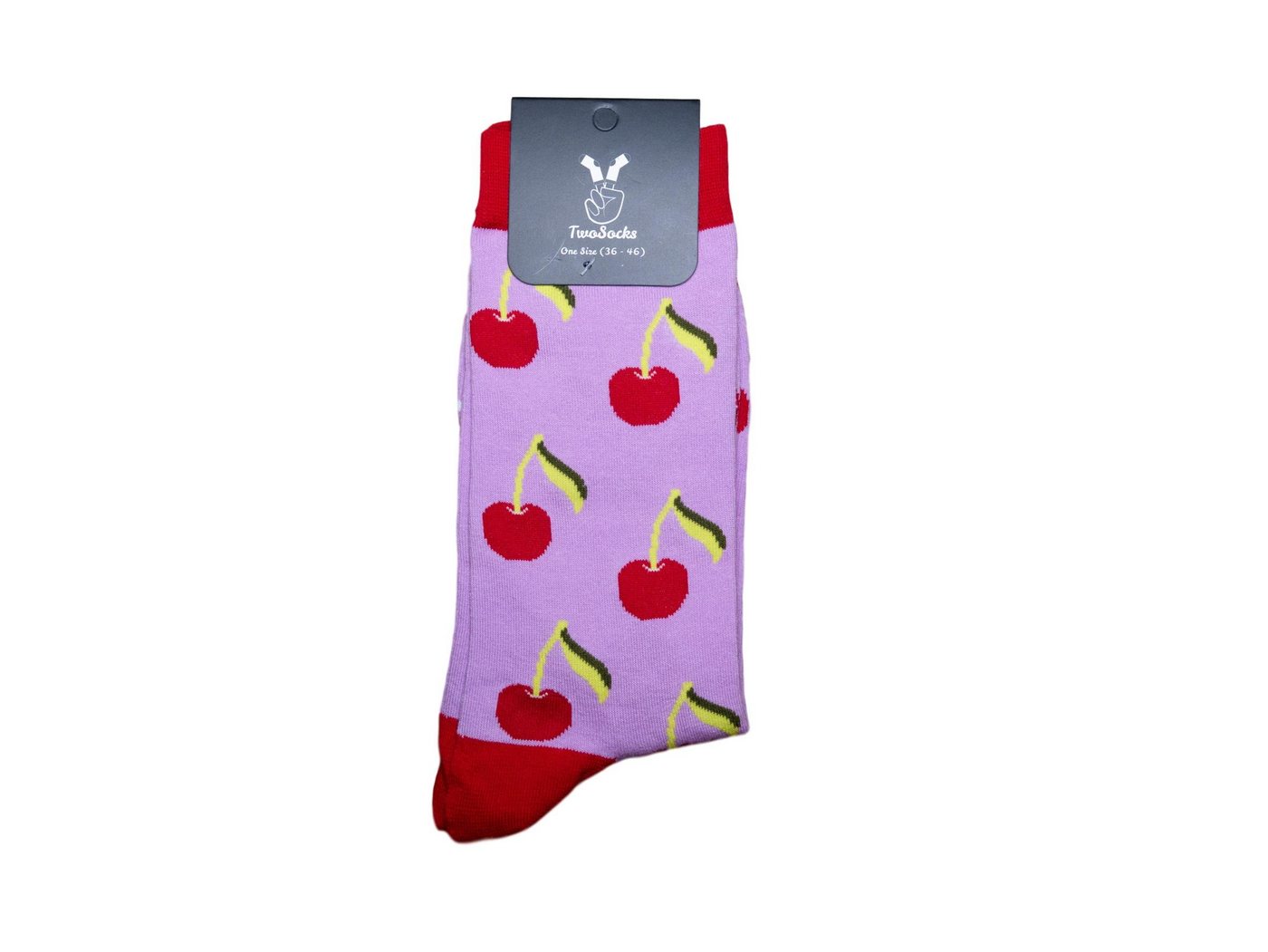 TwoSocks Freizeitsocken Kirsche Socken lustige Socken Herren & Damen, Einheitsgröße von TwoSocks