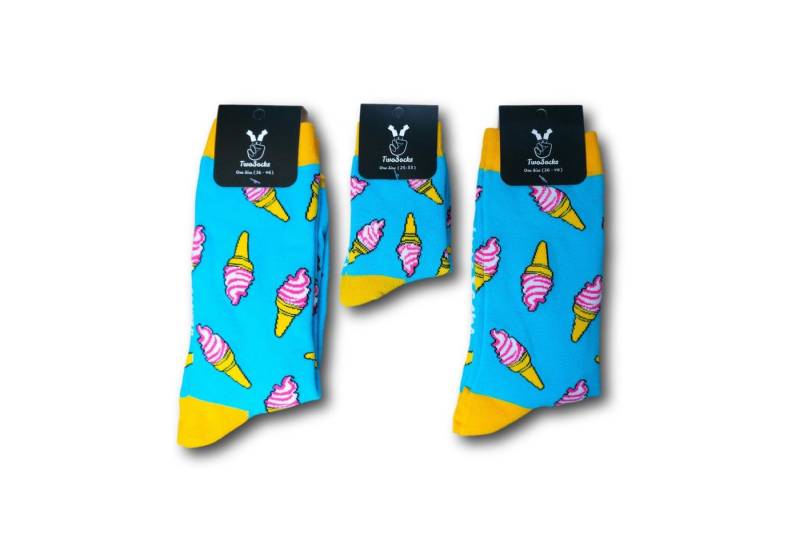 TwoSocks Freizeitsocken Lustige Socken Partnerlook 3x Socken, Familien Set, Mutter Vater Kind (Set, 3 Paar) 3er-Pack von TwoSocks