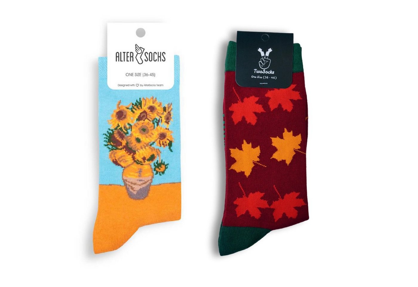 TwoSocks Freizeitsocken Socken für den Herbst, Sonnenblume, Damen & Herren, Einheitsgröße (2 Paar) von TwoSocks