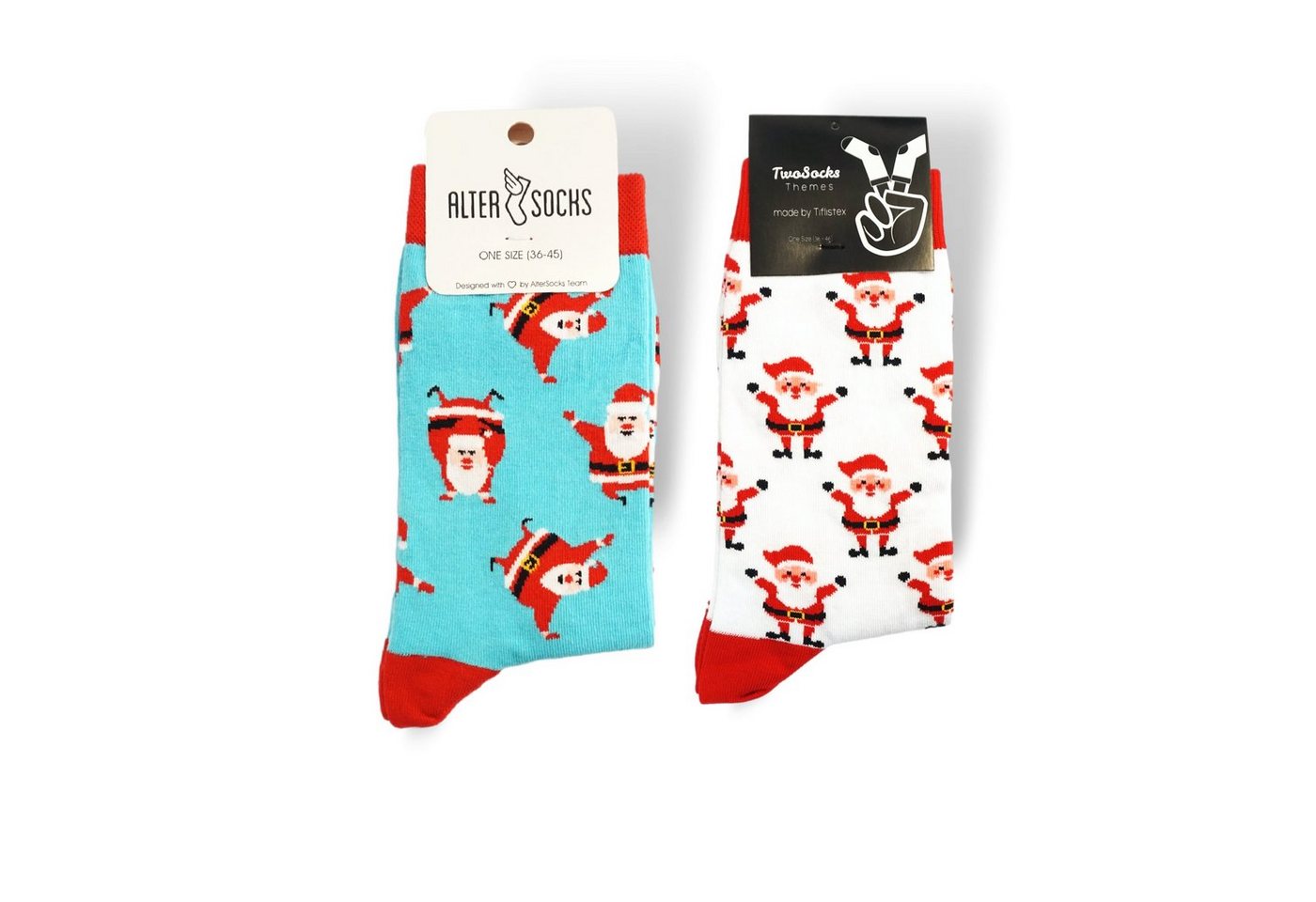 TwoSocks Freizeitsocken Weihnachtssocken Damen & Herren Socken für Weihnachten, Einheitsgröße (2 Paar) von TwoSocks