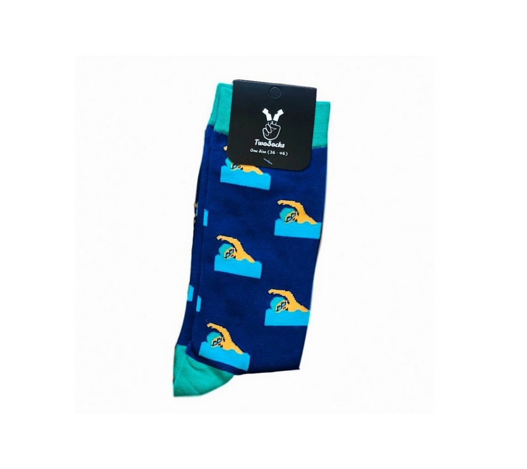 TwoSocks Funktionssocken Schwimmer Socken lustige Socken Herren & Damen, Einheitsgröße von TwoSocks