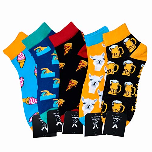 TwoSocks lustige Sneaker Socken Damen & Herren und witzige Sportsocken als Geschenk, Baumwolle, Einheitsgröße 38-46 (Pizza schwarz) von TwoSocks