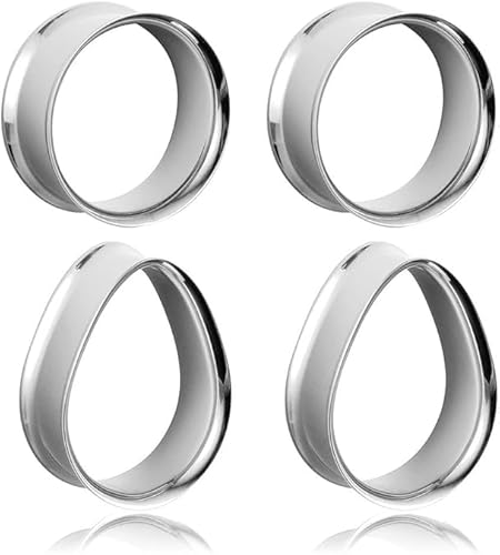 Twolobes 2 Pairs Round Teardrop Double Flared Stainless Steel Ear Gauges Plugs and Tunnels, 00 Gauges for Women, Silver Surgical Steel Ear Stretcher Expander Body Jewelry Twolobes 2 Pairs Round Teardrop Double Flared Stainless Steel Ear Gauges Plugs and Tunnels, 00 Gauges for Women, Silver Surgical Steel Ear Stretcher Expander Body Jewelry von Twolobes