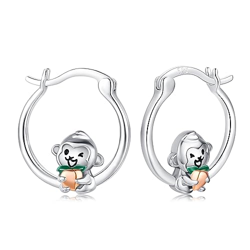 Twoowl Affen Ohrringe 925er-Sterlingsilber Tierschmuck Valentinstagsgeschenk für Frauen und Mädchen Tierliebhaber Twoowl Affen Ohrringe 925er-Sterlingsilber Tierschmuck Valentinstagsgeschenk für Frauen und Mädchen Tierliebhaber von Twoowl