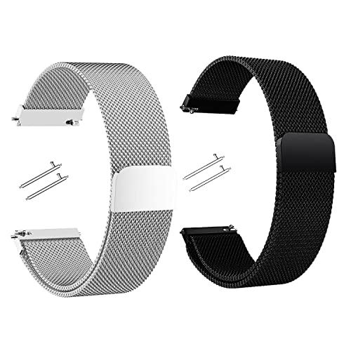 Txeouse 2 Stück Mesh Uhrenarmband Metall,18mm/20mm/22mm Ersatz Metall Armband Edelstahlarmband mit Smartwatch Schnellverschluss Watch Uhren Ersatzband für Damen Herren Magnetverschluss Uhrenarmband Txeouse 2 Stück Mesh Uhrenarmband Metall,18mm/20mm/22mm Ersatz Metall Armband Edelstahlarmband mit Smartwatch Schnellverschluss Watch Uhren Ersatzband für Damen Herren Magnetverschluss Uhrenarmband von Txeouse