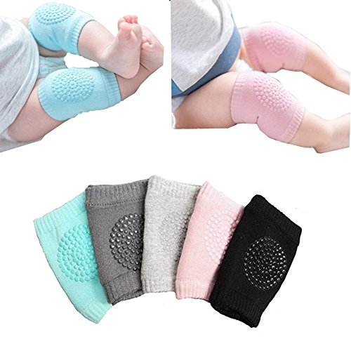 Säugling Kleinkind Baby verstellbare elastische Knie Ellenbogen Beinauflage Bein Wärmer kriechende Baby Socken Knie Sicherheit Schutz Unisex -5 Paar von Txyk