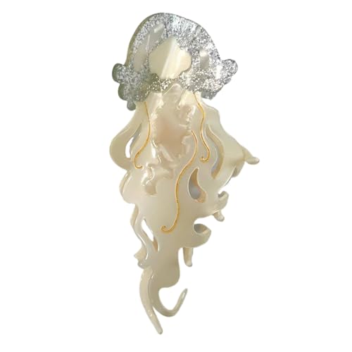 TyCylKu Acetat Haarklammer,Dekorative Haarklammern in Form einer Qualle | Stilvolle Meerestheme Haarspangen für Frauen & Mädchen Studentinnen Schülerinnen Reisen von TyCylKu