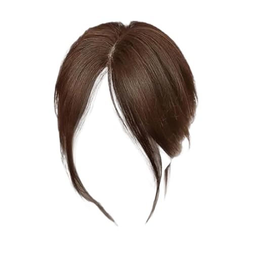 TyCylKu Mittelscheitel Pony | Kunsthaar Pony Haarteil Für Mittel Und Seitenscheitel | Volumenverstärkendes Zubehör Natürlich Aussehende Atmungsaktige Perücke Für Damen Reisen Freizeit von TyCylKu