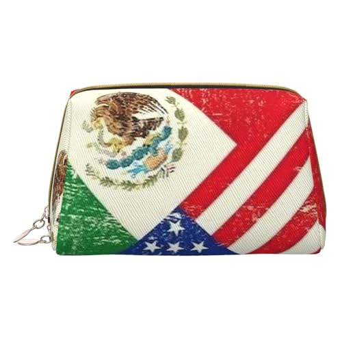 Reise-Kosmetiktasche mit großem Fassungsvermögen für Damen, für Make-up-Pinsel, Toilettenartikel, Schmuck – Musik-Symbol-Druck, Mexikanische Flagge, Einheitsgröße von TyEdee
