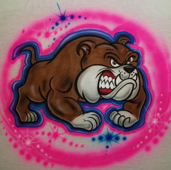 Personalisiertes Airbrushed Bulldogge-Hemd Mit Namen, Größen | Größe 2T - Erwachsene 5xl von TyGaAirbrush