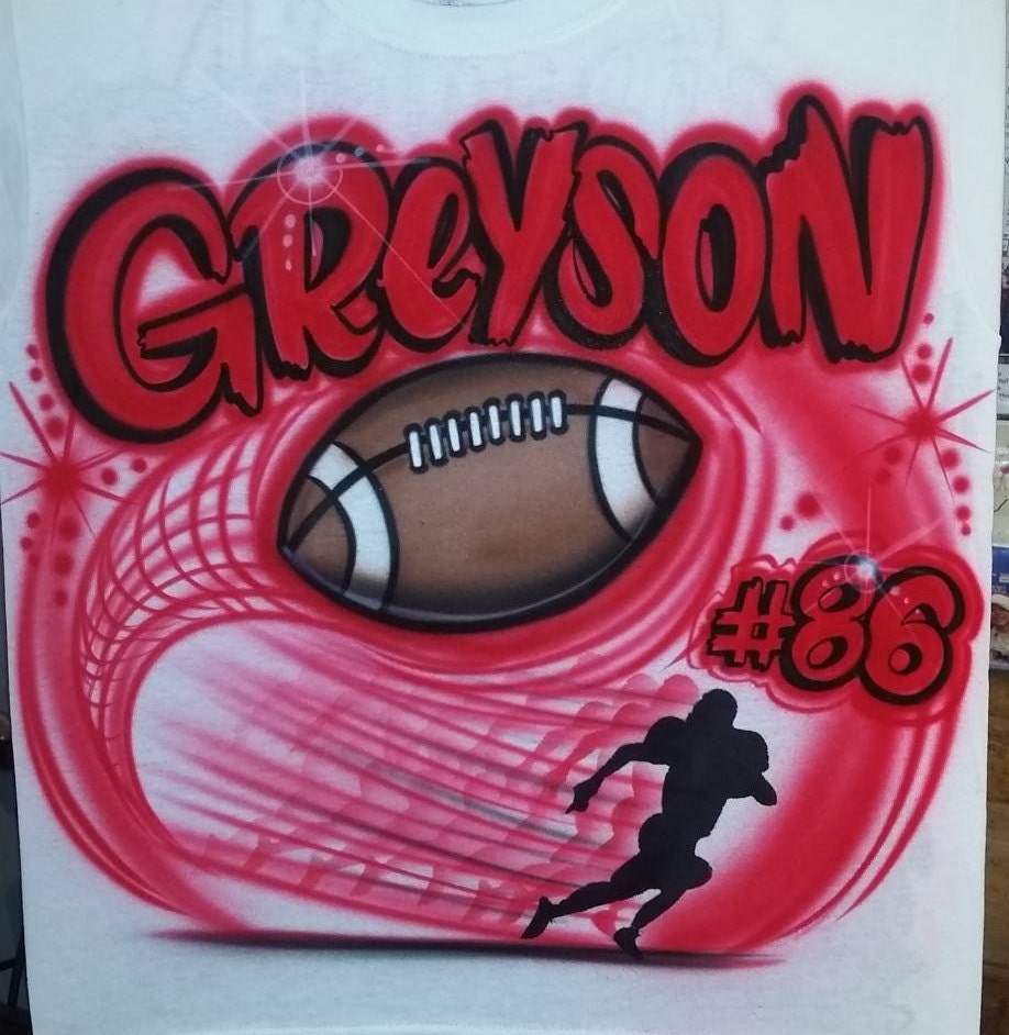 Personalisiertes Benutzerdefiniertes Airbrush-Fußballshirt | Größe 2T - Erwachsene 5xl von TyGaAirbrush