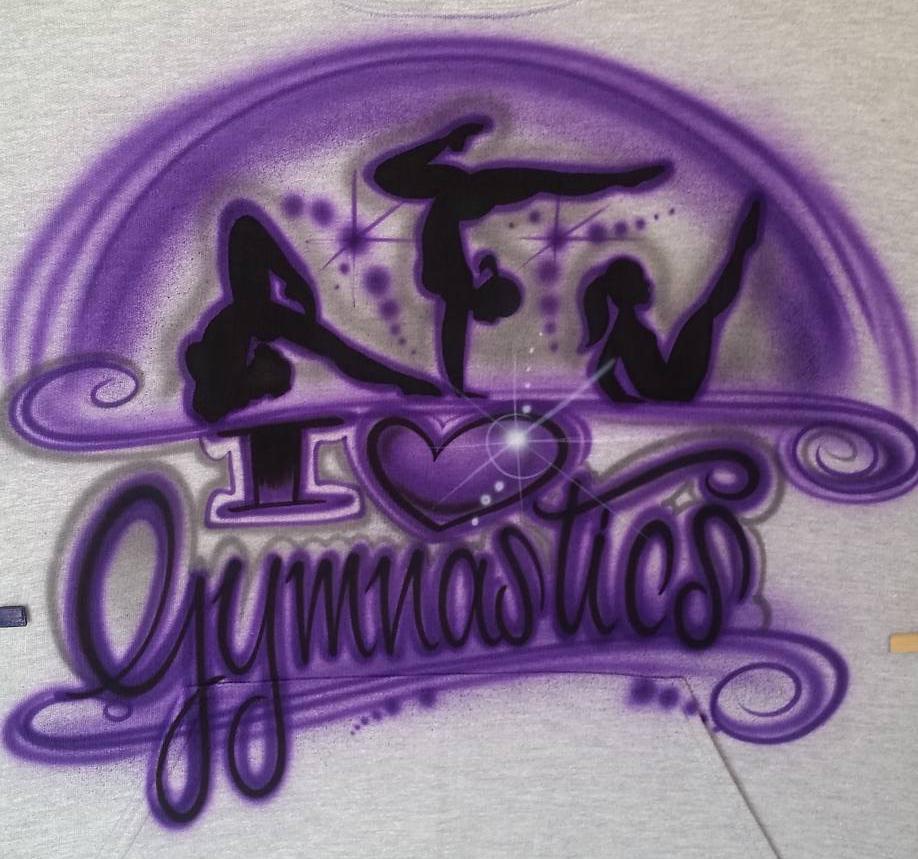 Personalisiertes Benutzerdefiniertes Airbrush-Gymnastik-Shirt | Größe 2T - Erwachsene 5xl von TyGaAirbrush