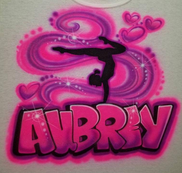 Personalisiertes Benutzerdefiniertes Airbrush-Gymnastik-Shirt | Größe 2T - Erwachsene 5xl von TyGaAirbrush