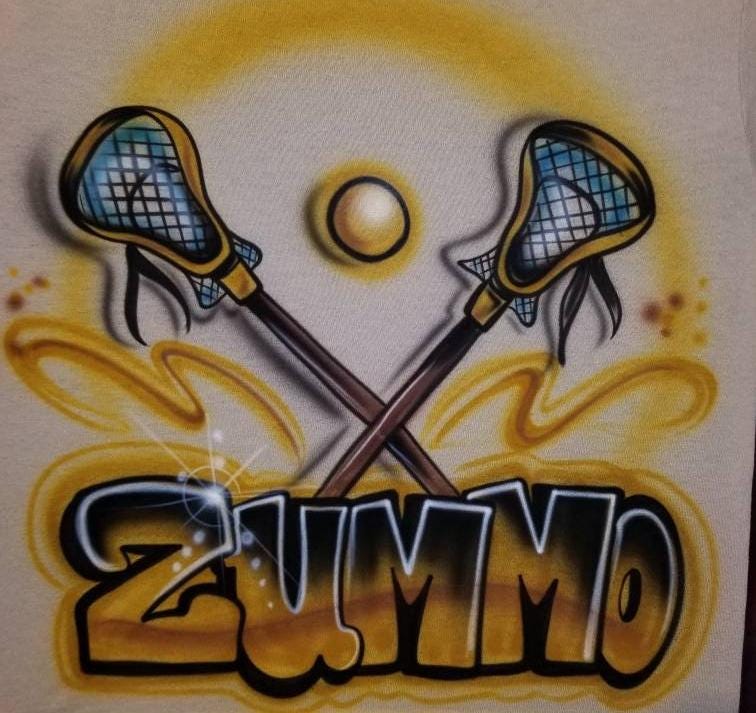 Personalisiertes Benutzerdefiniertes Airbrush Lacrosse-T-Shirt | Größe 2 T - Erwachsene 5xl Personalisiertes Benutzerdefiniertes Airbrush Lacrosse-T-Shirt | Größe 2 T - Erwachsene 5xl von TyGaAirbrush