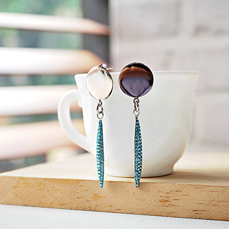 Aquamarin Kristall Ohrringe Sterling Silber Strass Brautschmuck von TyaraDesign