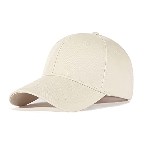 Tybiky Baseball Cap Unisex Outdoor Running Baseball Cap Kappe Baumwolle Baseball Mützen Erwachsenen Casual Reine Farbe Baseboard Baseballkappe Baseball Cap Kappe Damen Herren. Creme Farben von Tybiky