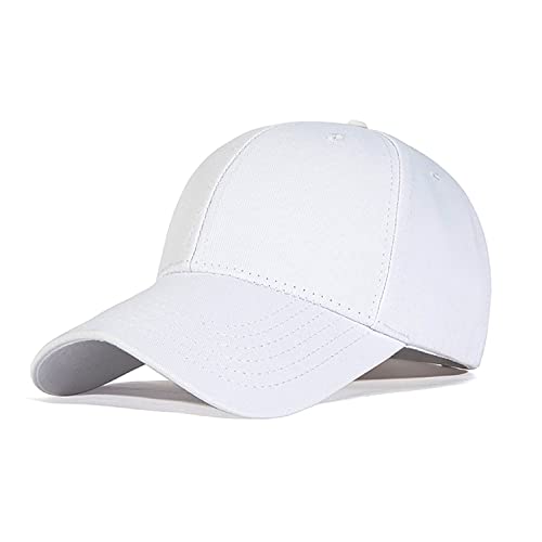 Tybiky Baseball Cap Unisex Outdoor Running Baseball Cap Kappe Baumwolle Baseball Mützen Erwachsenen Casual Reine Farbe Baseboard Baseballkappe Baseball Cap Kappe Damen Herren. Weiß von Tybiky