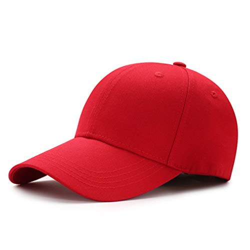 Tybiky Unisex Kappe Outdoor Baseball Cap Damen Sonnenhut Verstellbar Mützen Erwachsenen Mütze Casual Baseballmütze Atmungsaktiv und bequem Hip Hop Flat Hüte Herren Baseballkappe (Wassermelonenrot) von Tybiky