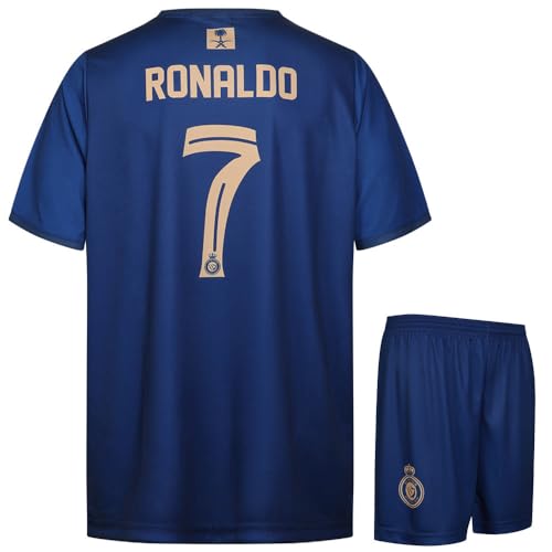 Al-Nassr Ronaldo Trikot Set – Kinder und Erwachsene - Jungen - Fußball Trikot - Fussball Geschenke - Sport t shirt - Sportbekleidung - Größe 140 von Tycano