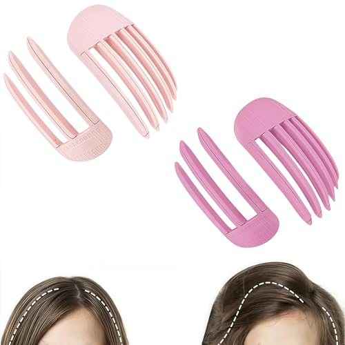 Volumenspendende Haarspangen für Frauen – 2025 spurlose Haarwurzel-Lifting-Clips für mühelose geschwollene Frisuren, 3/6 Zähne hoher Totenkopf-Styling-Haarspangen (Hellrosa und Rosa) von Tydlig