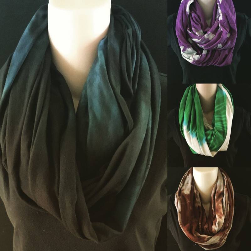Bio Bambus Baumwolle Handgefärbt Loop Schals Tie Dye Versandkostenfrei von TyeDyeHouse