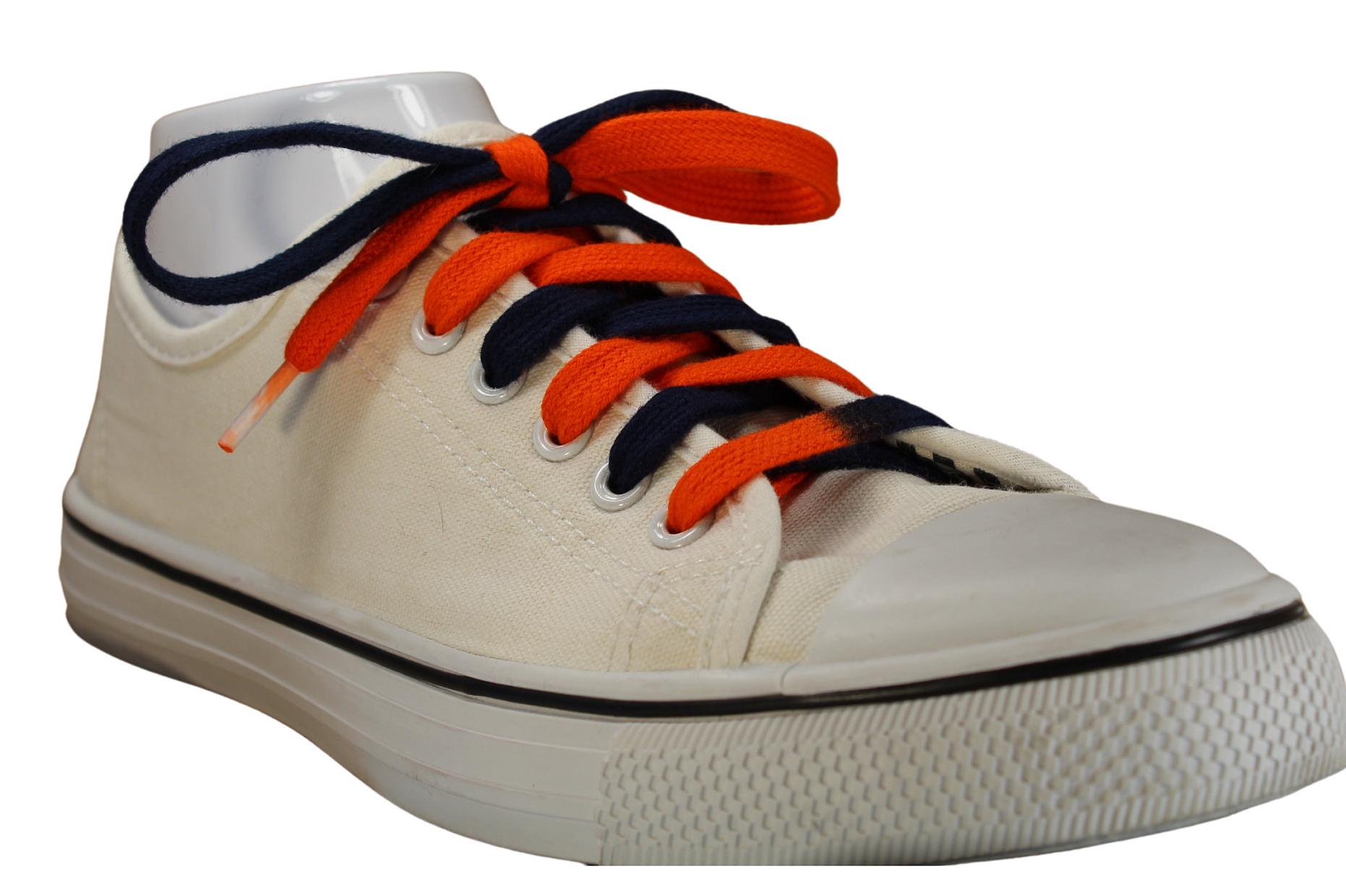 Dunkelblau Und Orange Schnürsenkel | Maßgeschneidert Dunkelblau Und Orange Schnürsenkel | Maßgeschneidert von TyeTheShoe