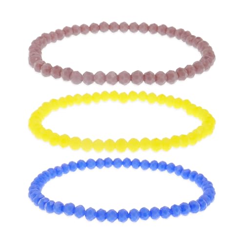 Tyebiva Regenbogen-Edelstein-Perlen-Armbänder, stapelbares Set für Frauen, 3-teilig, handgefertigte Natursteinperlen, stapelbares Armband, Sommer, Strand, Schmuck, Geschenk., 7, Stein, Kein Edelstein Tyebiva Regenbogen-Edelstein-Perlen-Armbänder, stapelbares Set für Frauen, 3-teilig, handgefertigte Natursteinperlen, stapelbares Armband, Sommer, Strand, Schmuck, Geschenk., 7, Stein, Kein Edelstein von Tyebiva
