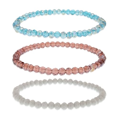 Tyebiva Regenbogen-Edelstein-Perlen-Armbänder, stapelbares Set für Frauen, 3-teilig, handgefertigte Natursteinperlen, stapelbares Armband, Sommer, Strand, Schmuck, Geschenk., 7, Stein, Kein Edelstein Tyebiva Regenbogen-Edelstein-Perlen-Armbänder, stapelbares Set für Frauen, 3-teilig, handgefertigte Natursteinperlen, stapelbares Armband, Sommer, Strand, Schmuck, Geschenk., 7, Stein, Kein Edelstein von Tyebiva