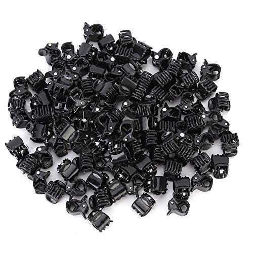 Tyenaza 100 Stück Haarspangen Klein, Kleine Klaue Clip, 1,5 cm Kleine Haarklammern, Stilvolle Kiefer Clips rutschfeste Haarspange Schellen, für Mädchen und Frauen(Schwarz) von Tyenaza