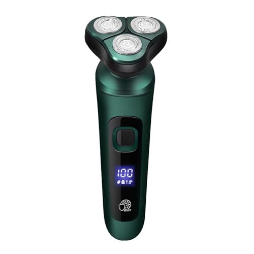 Tyenaza 4 in 1 elektrischer Bart Clipper Waschmaschinen -LED -Bildschirm USB wiederaufladbarer Bart Trimmer für Schnurrbart Körpernase Ohr Haar Gesichtsbehandlung (grün) von Tyenaza