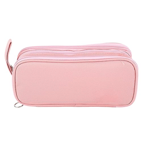 Tyenaza Federmäppchen mit großem Fassungsvermögen, Mehrzweck-Federmäppchen aus Segeltuch, tragbares Federmäppchen mit Reißverschluss für Schüler, Schulreisen (Pink) von Tyenaza