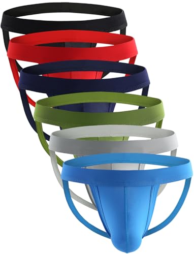 Tyhengta Herren Athletic Supporter Slip Performance Jockstrap Unterwäsche, 6 Stück gemischte Farben., Medium von Tyhengta
